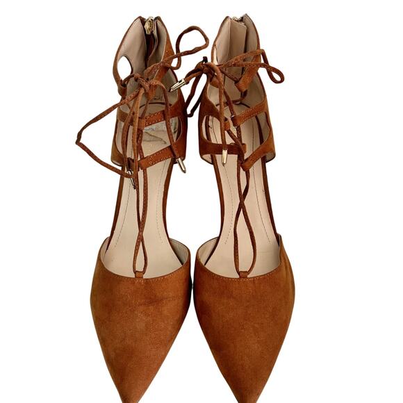 Marc Fisher Tan Lace Up d'orsay Stilleto Heels Pumps 11 - Picture 3 of 11